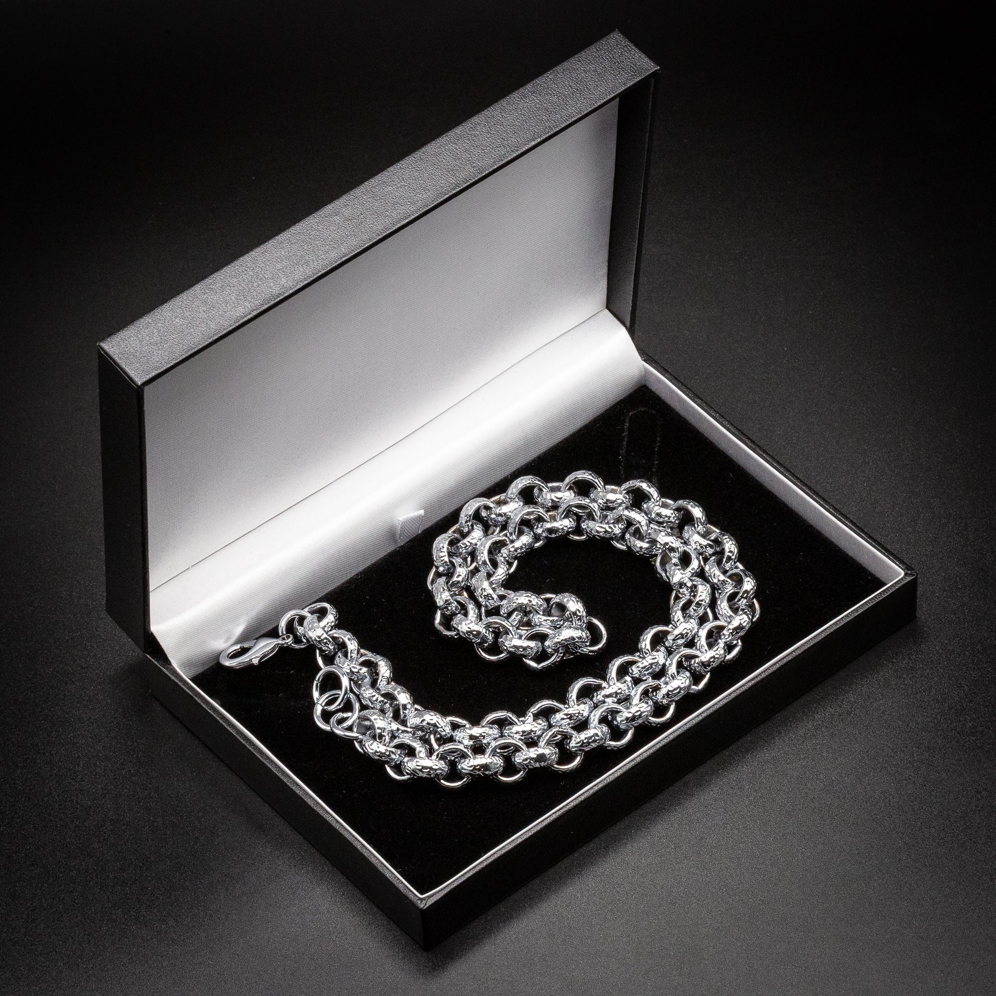 Silver Diamond-Cut Belcher Chain 12mm - Image 5