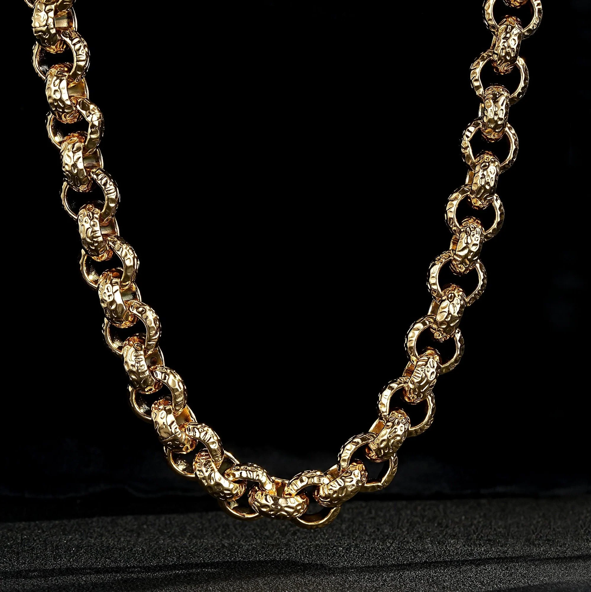 9ct Gold Leopard-Print Belcher Chain 15mm - Image 3