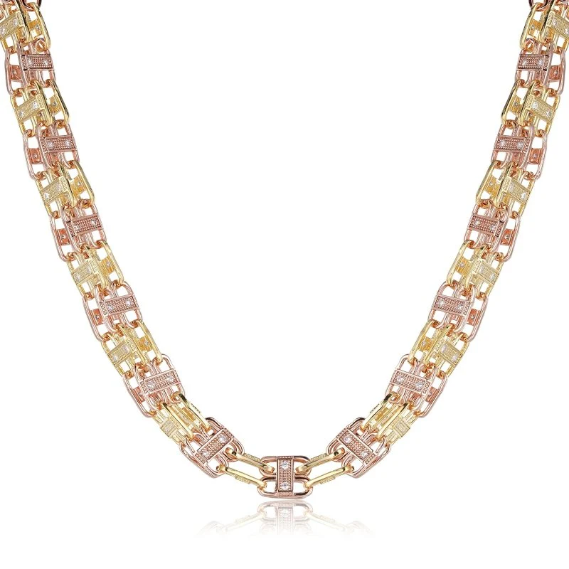 12mm 2-Tone Cage Chain with Stones - Image 4