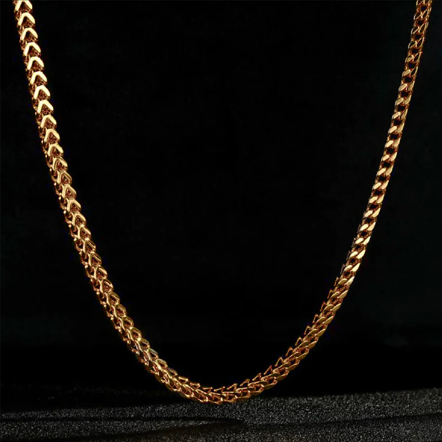 4mm Gold Franco Chain Necklace - Image 4