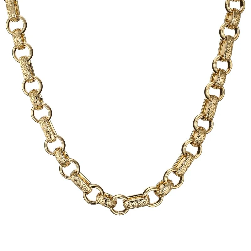 New Luxury XXL 18mm Gold Ornate Gypsy Link Belcher Chain - Image 3