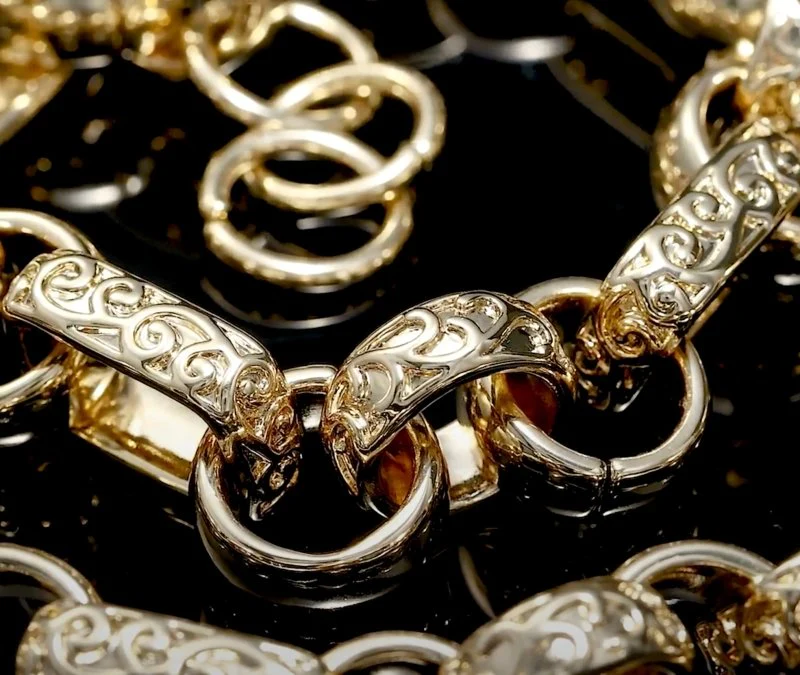 New Luxury XXL 18mm Gold Ornate Gypsy Link Belcher Chain - Image 5