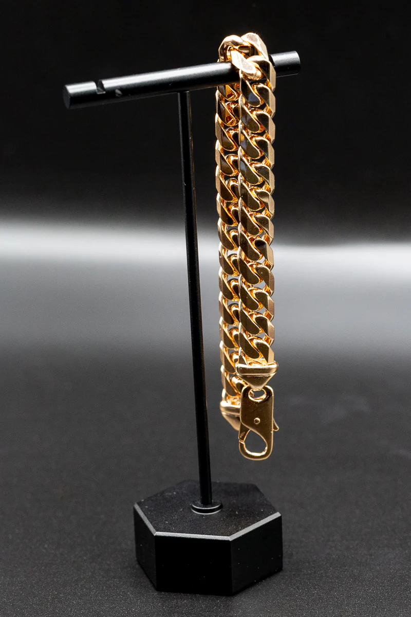 9ct Yellow Gold Large Curb Cuban Gents Bracelet 8.5 Inch - Image 3