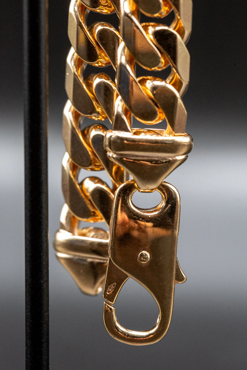 9ct Yellow Gold Large Curb Cuban Gents Bracelet 8.5 Inch - Image 4