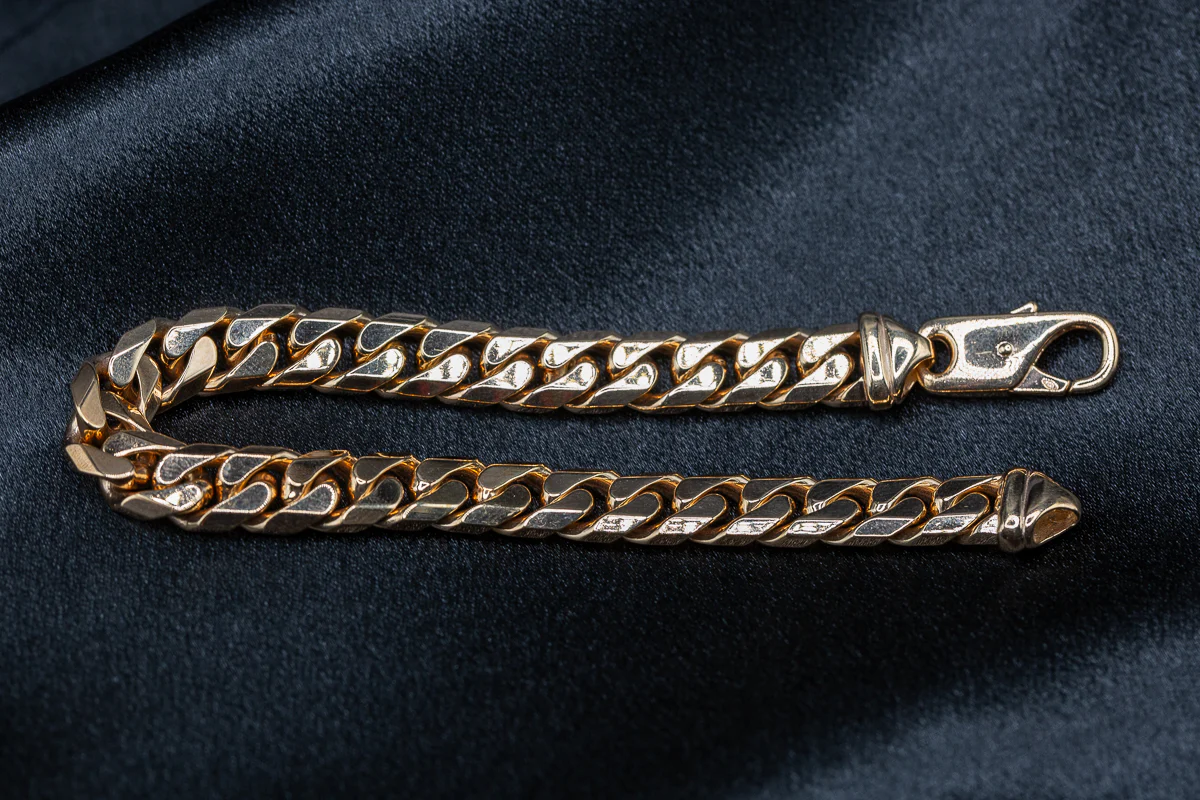 9ct Yellow Gold Large Curb Cuban Gents Bracelet 8.5 Inch - Image 5