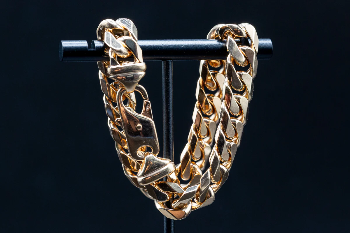 9ct Yellow Gold Large Curb Cuban Gents Bracelet 8.5 Inch - Image 6