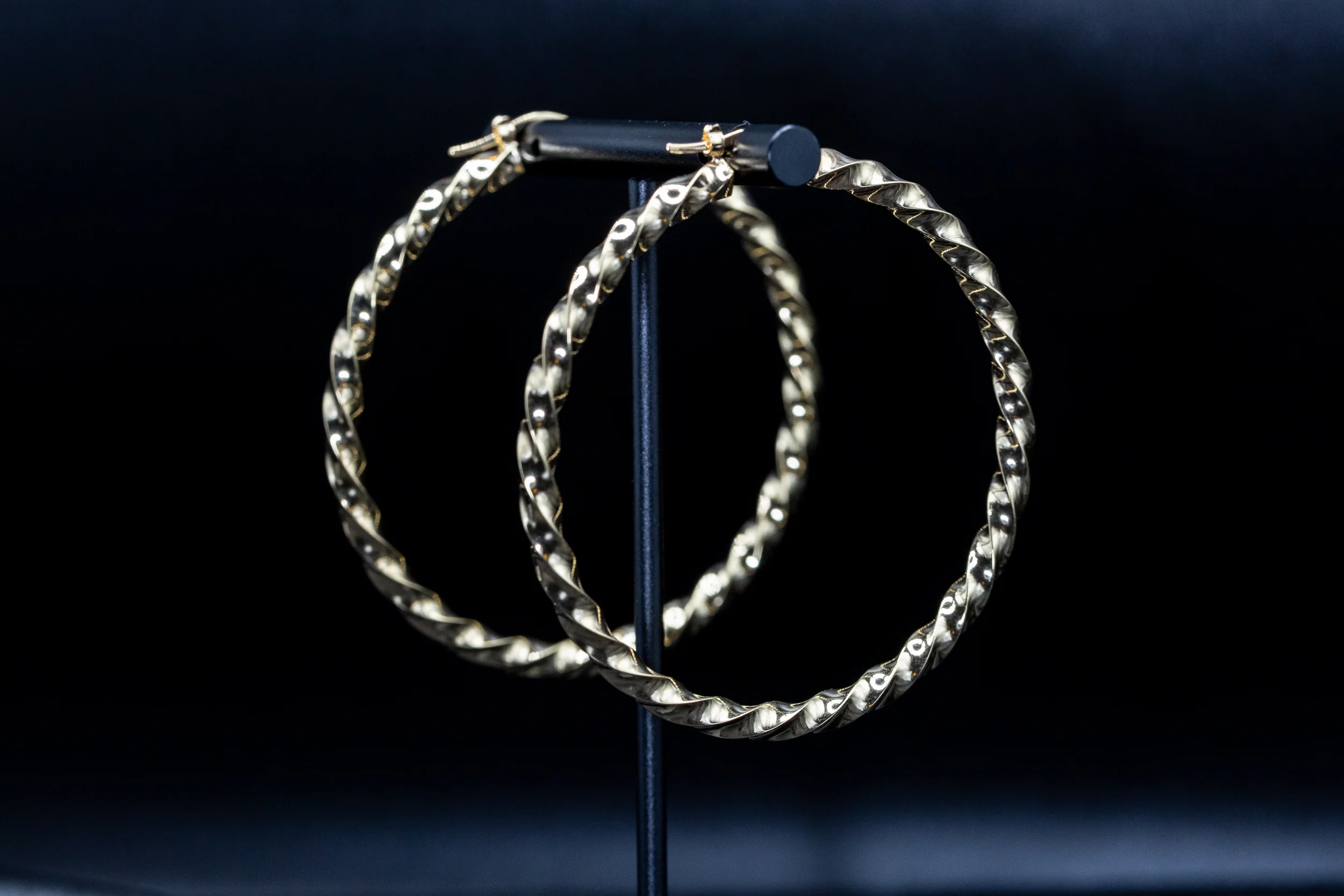 9ct Yellow Gold Polished Twist Hoop Earrings – Elegant; Stylish Design - Image 3