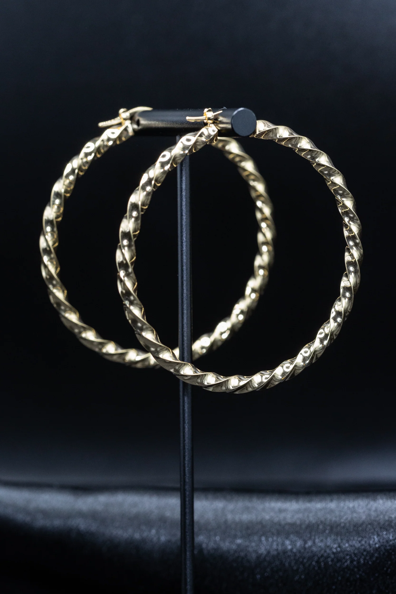 9ct Yellow Gold Polished Twist Hoop Earrings – Elegant; Stylish Design - Image 4