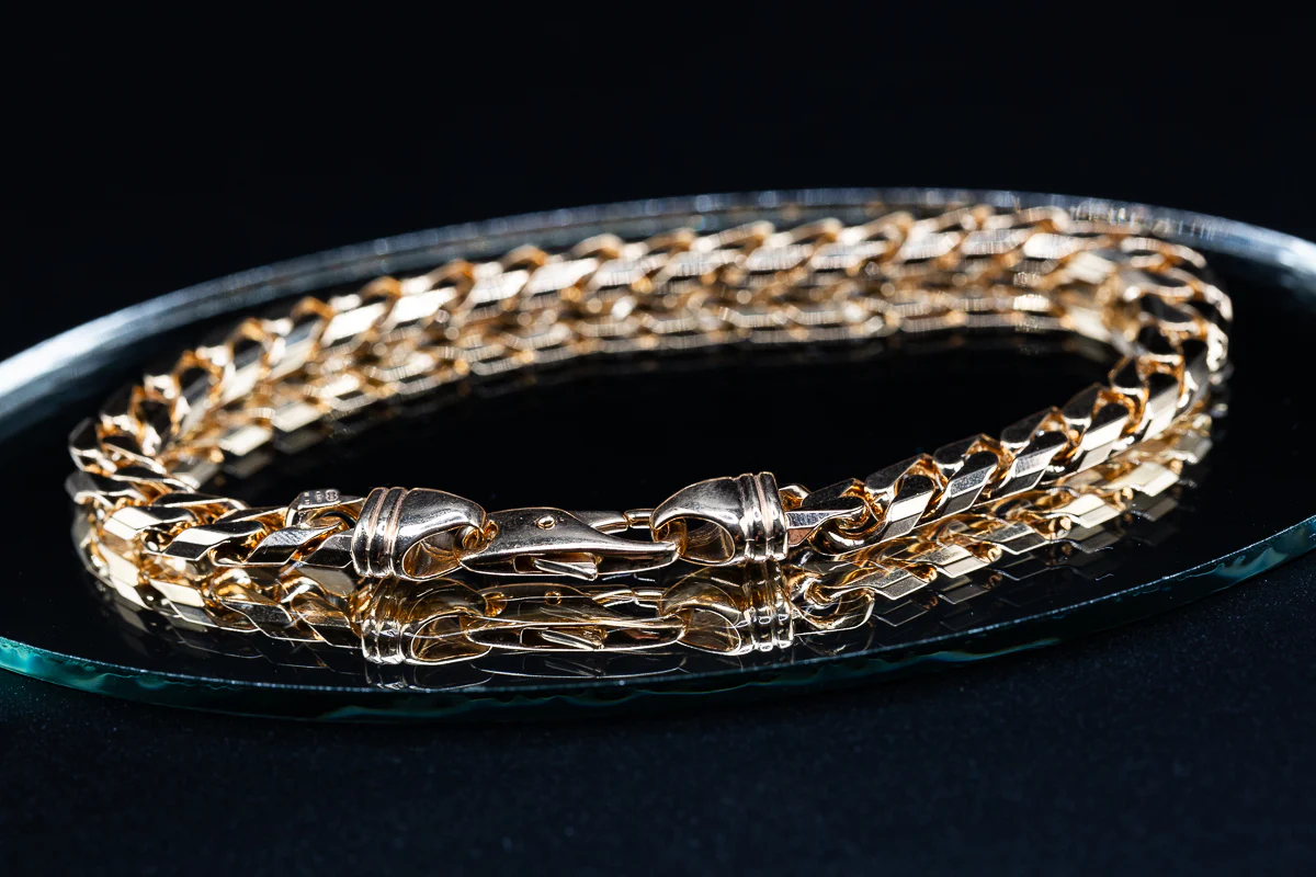 9ct Yellow Gold Curb Cuban Gents Bracelet 8.5 Inch .375 - Image 3