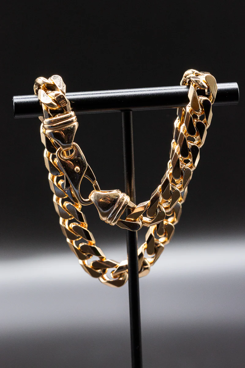 9ct Yellow Gold Curb Cuban Gents Bracelet 8.5 Inch .375 - Image 4