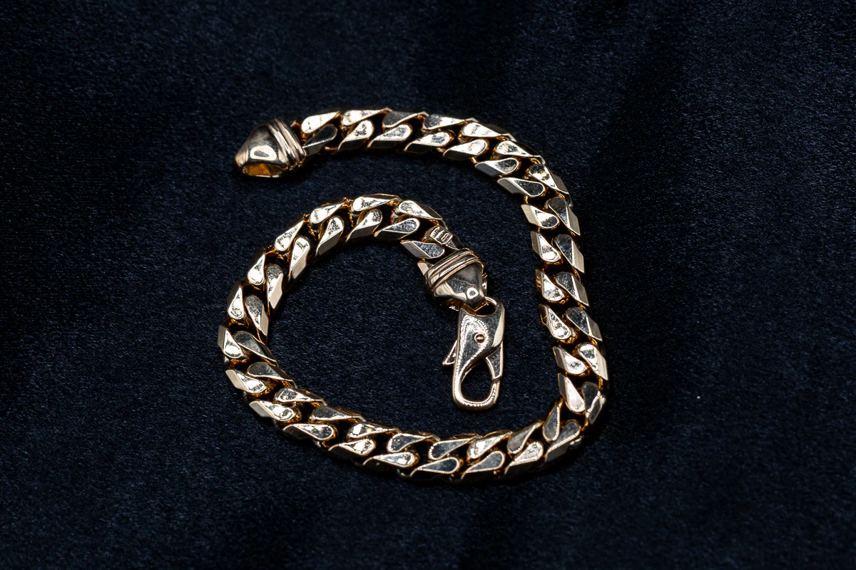 9ct Yellow Gold Curb Cuban Gents Bracelet 8.5 Inch .375 - Image 5