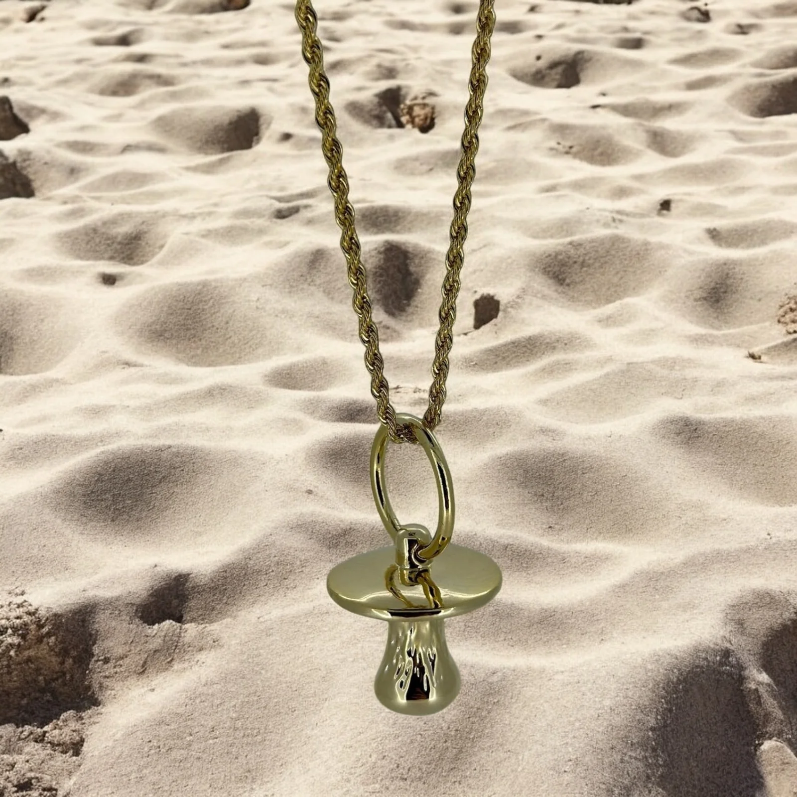 Gold Dummy Pendant 3mm Rope Chain - Image 3