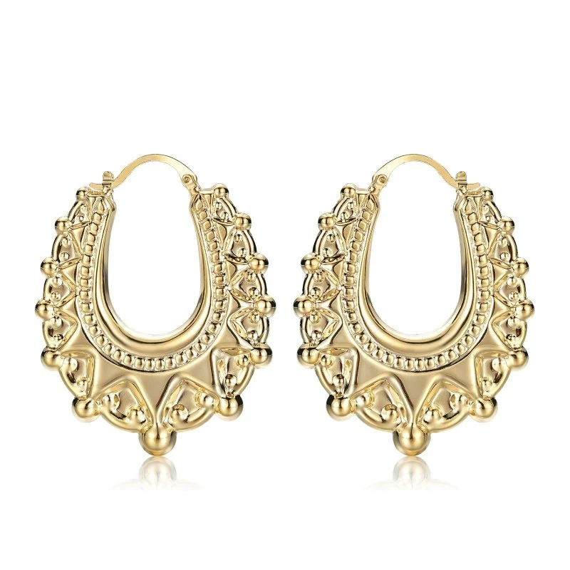 Gold XL Gypsy Creole Earrings 48mm - Image 3