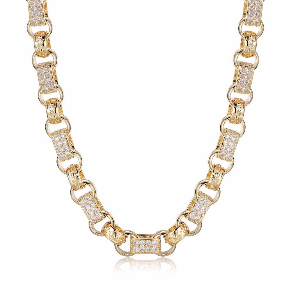 13mm Gold Gypsy Link Belcher Chain Albert Clasp 24 Inch - Image 5