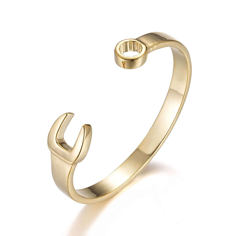 Gold Spanner Wrench Torque Bangle - Image 5