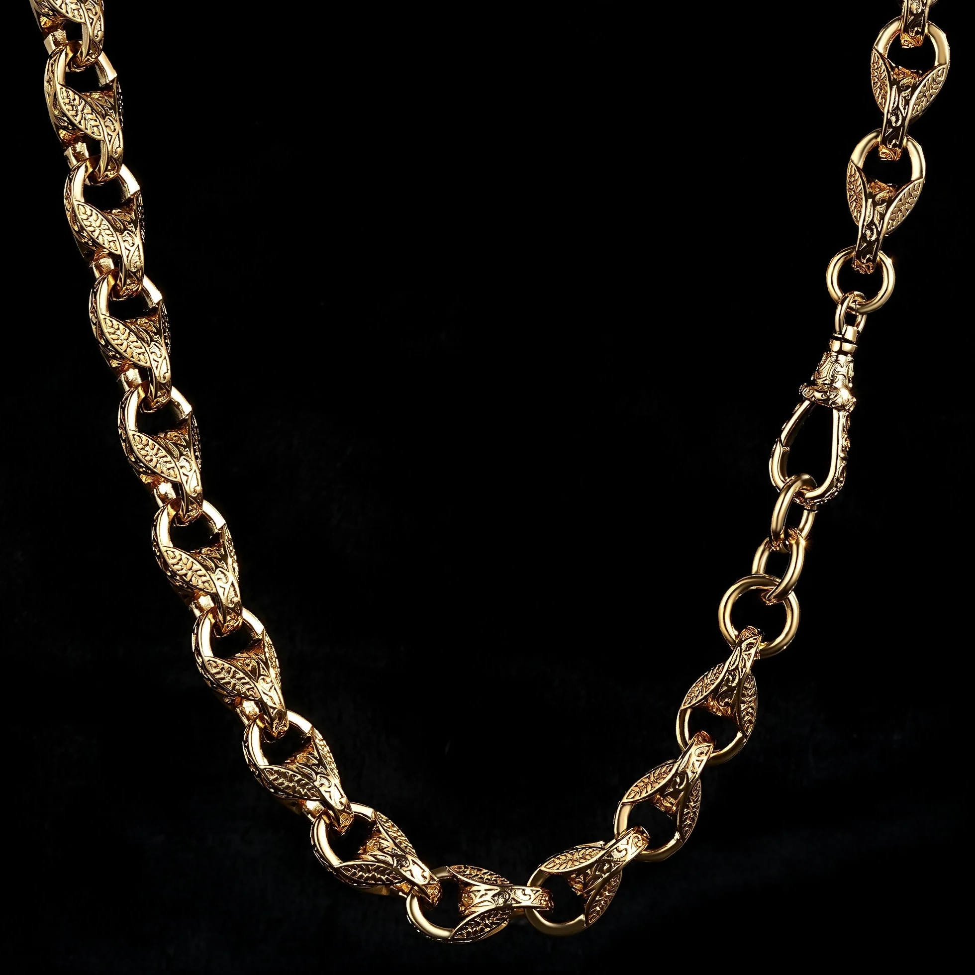 Luxury Gold XXL 15mm 3D Tulip Chain with Albert Clasp Super Heavy - Image 3