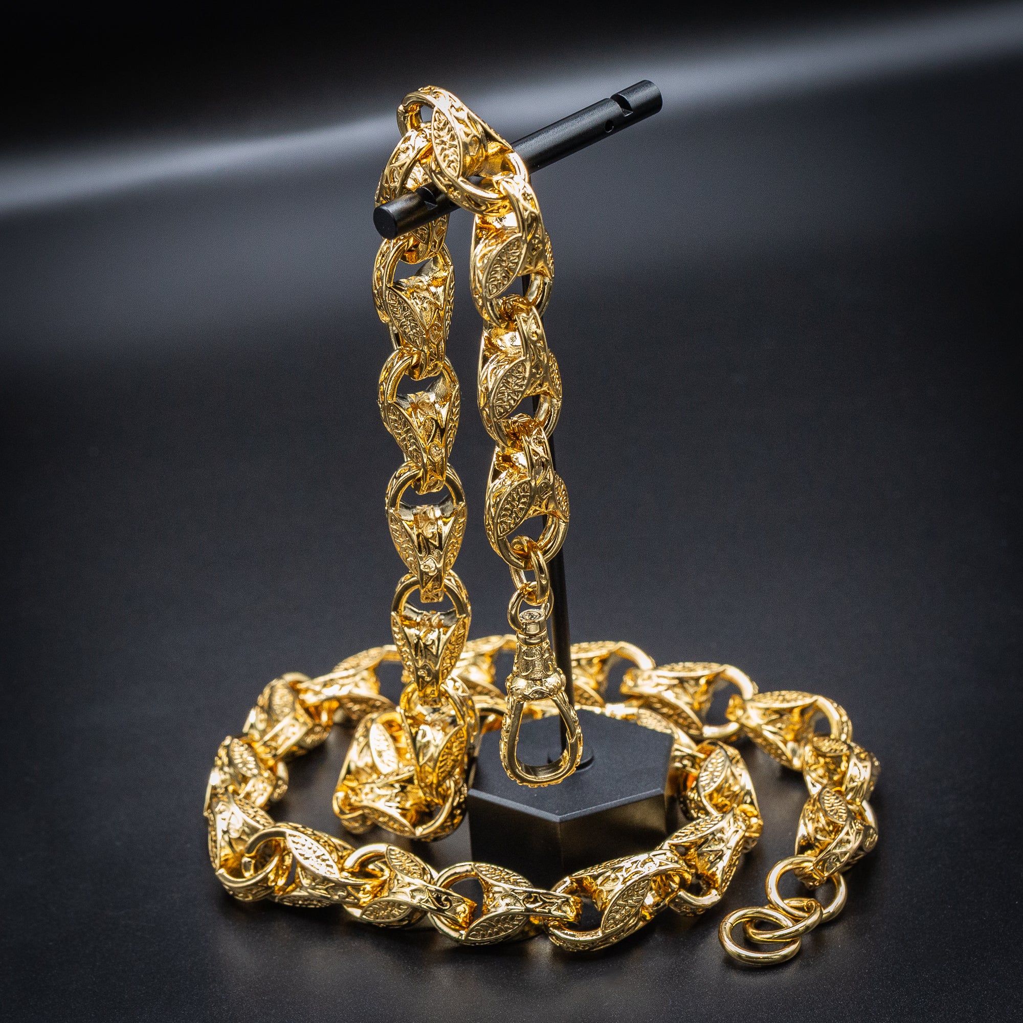 Luxury Gold XXL 15mm 3D Tulip Chain with Albert Clasp Super Heavy - Image 6