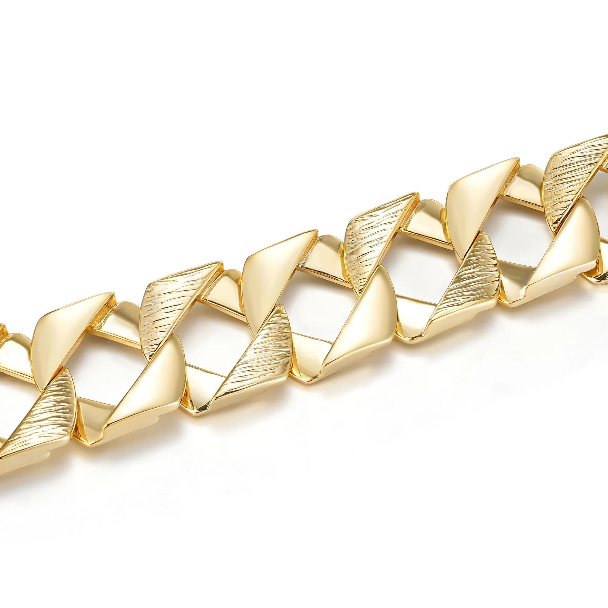 9ct Gold Bark-Chaps Curb Chain 27mm - Image 5