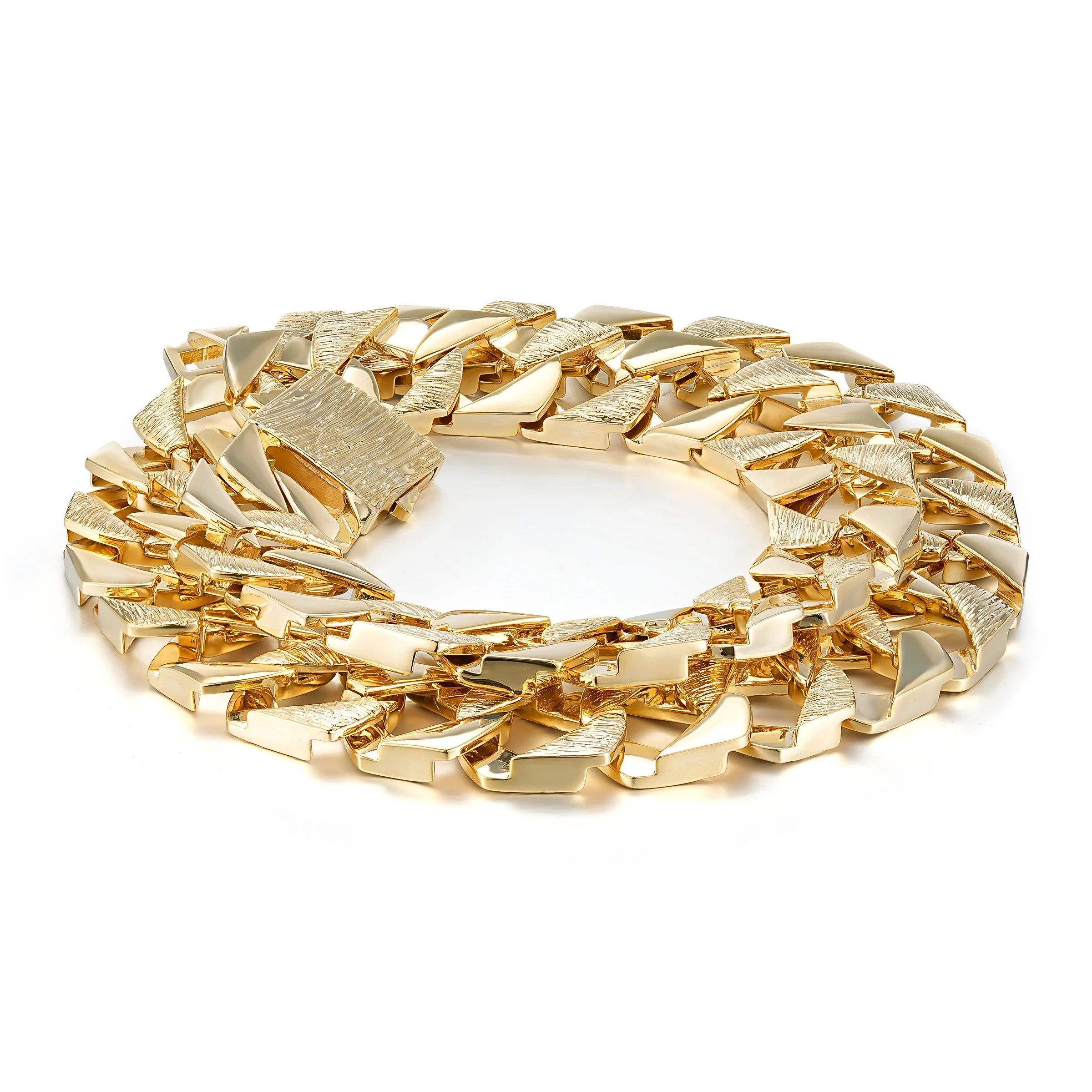 9ct Gold Bark-Chaps Curb Chain 27mm - Image 6