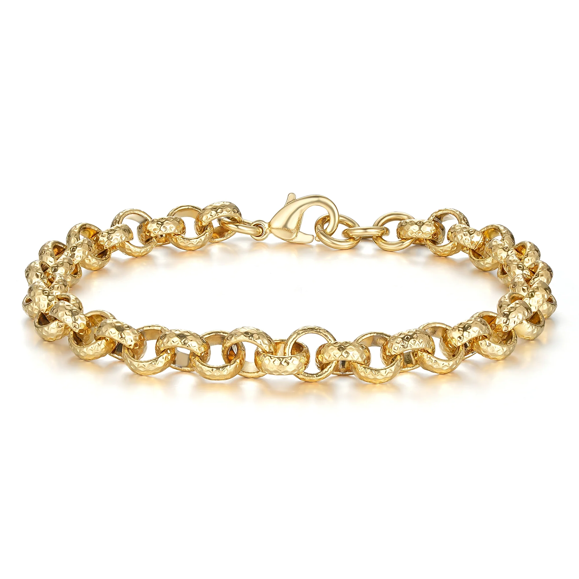 Gold Diamond-Cut Belcher Bracelet 8mm - Image 3