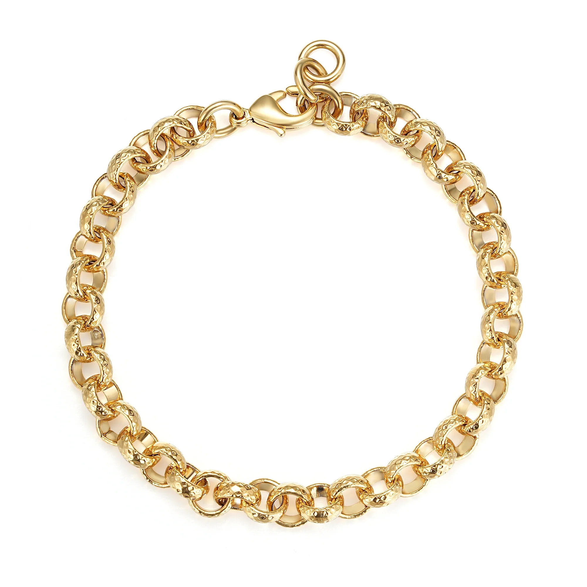 Gold Diamond-Cut Belcher Bracelet 8mm - Image 4
