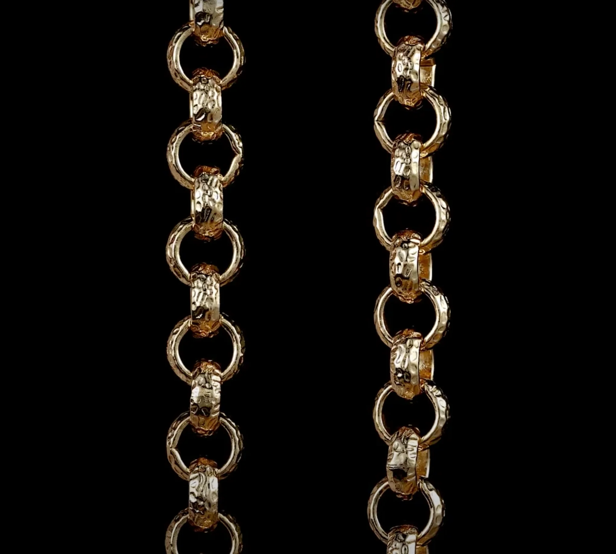 Gold Diamond-Cut Pattern Belcher Chain 12mm - Image 6