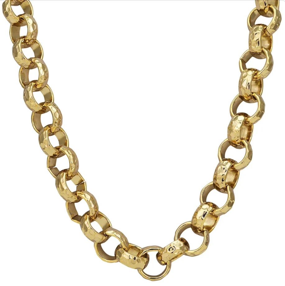 Gold Diamond-Cut Pattern Belcher Chain 12mm - Image 7