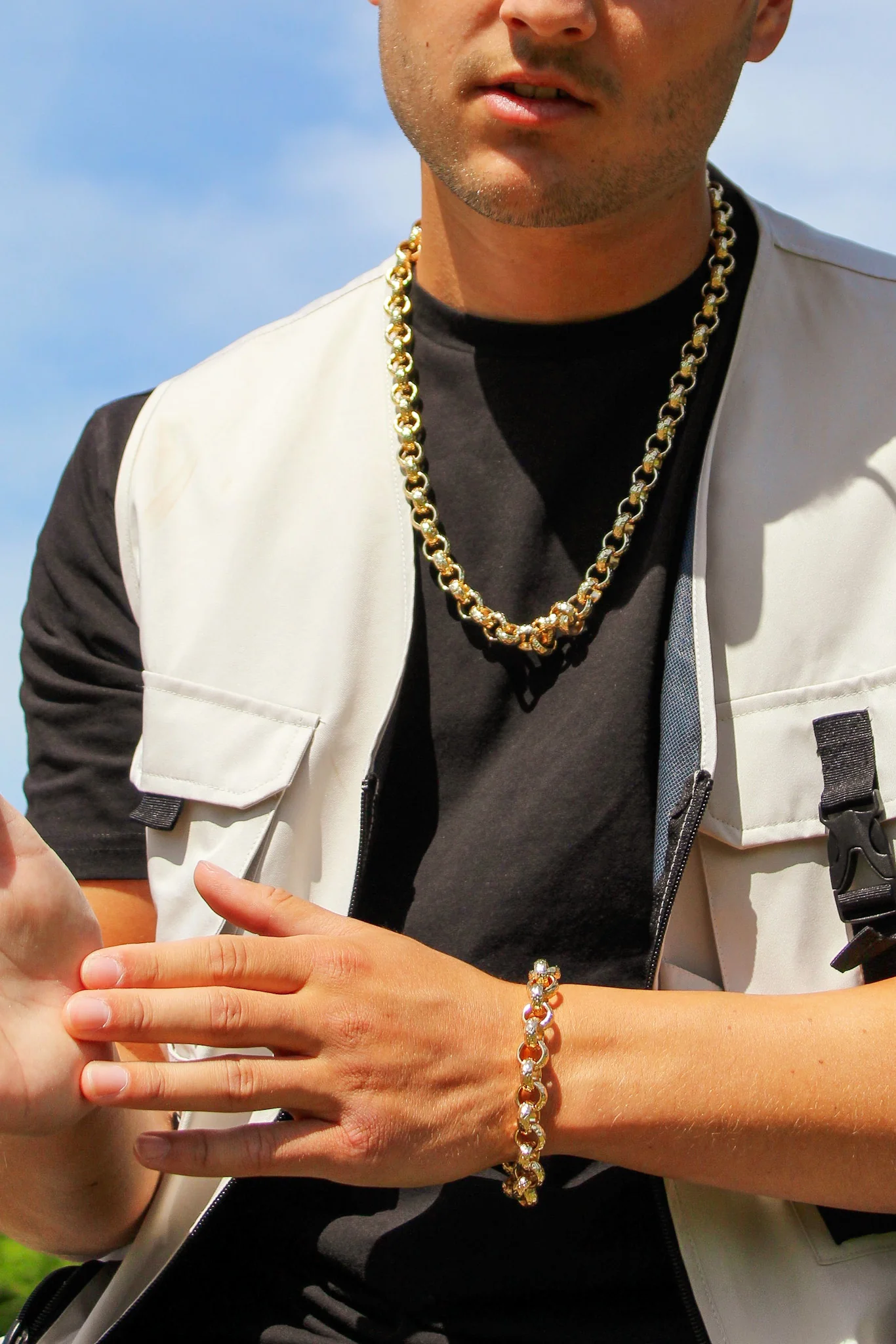 Gold Diamond-Cut Pattern Belcher Chain 12mm - Image 9