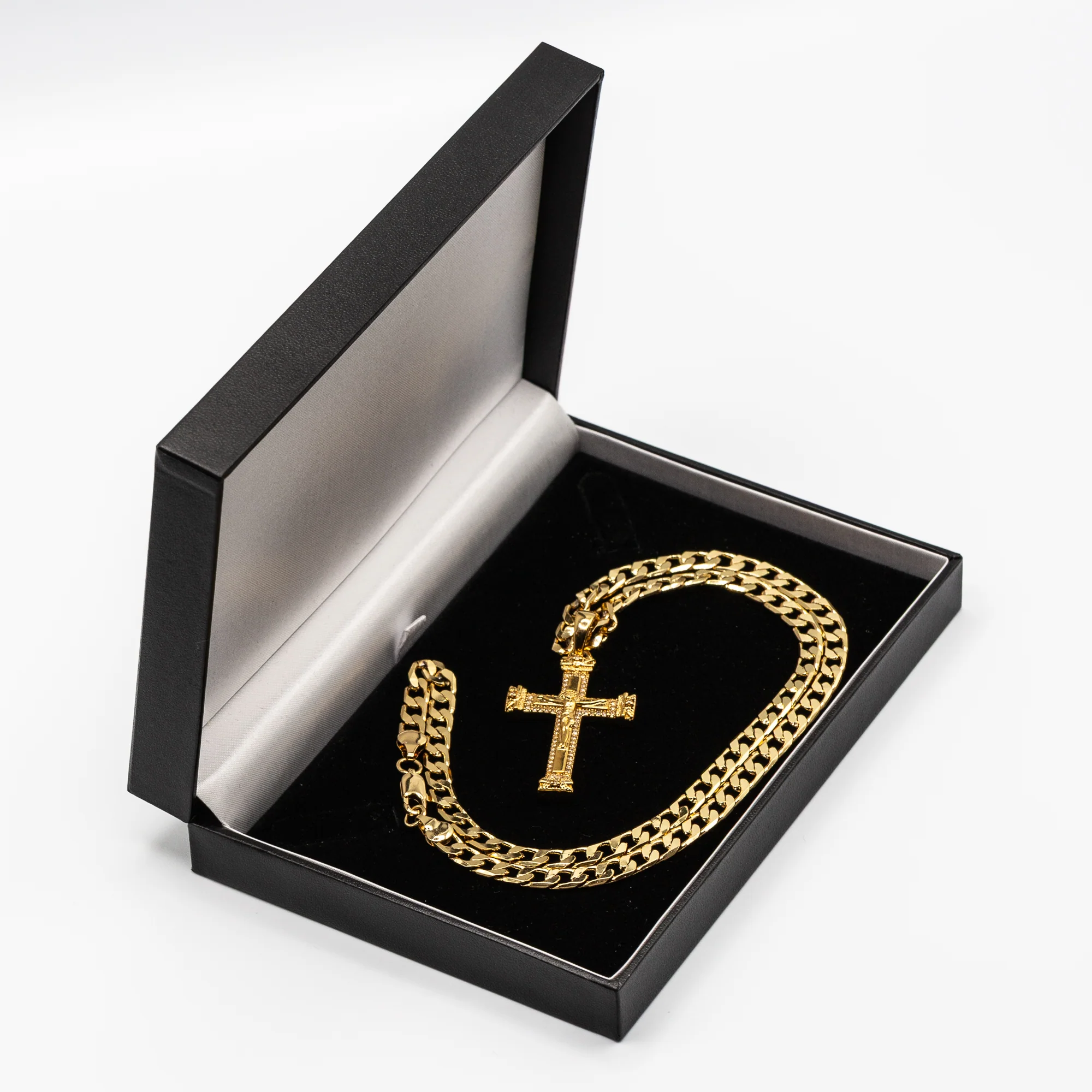 Gold Jesus Crucifix Pendant Necklace 22" - Image 6