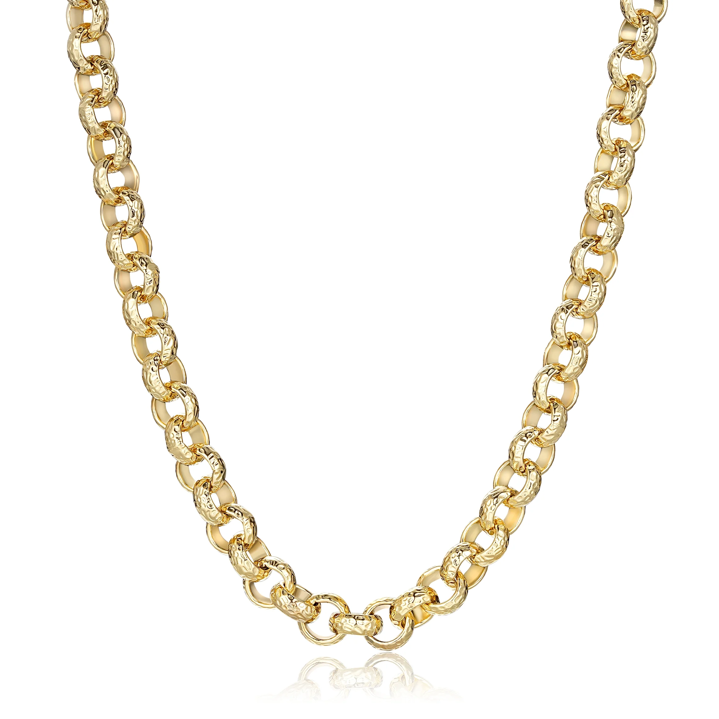 Gold Diamond-Cut Patterned Belcher Chain 12mm - Image 4
