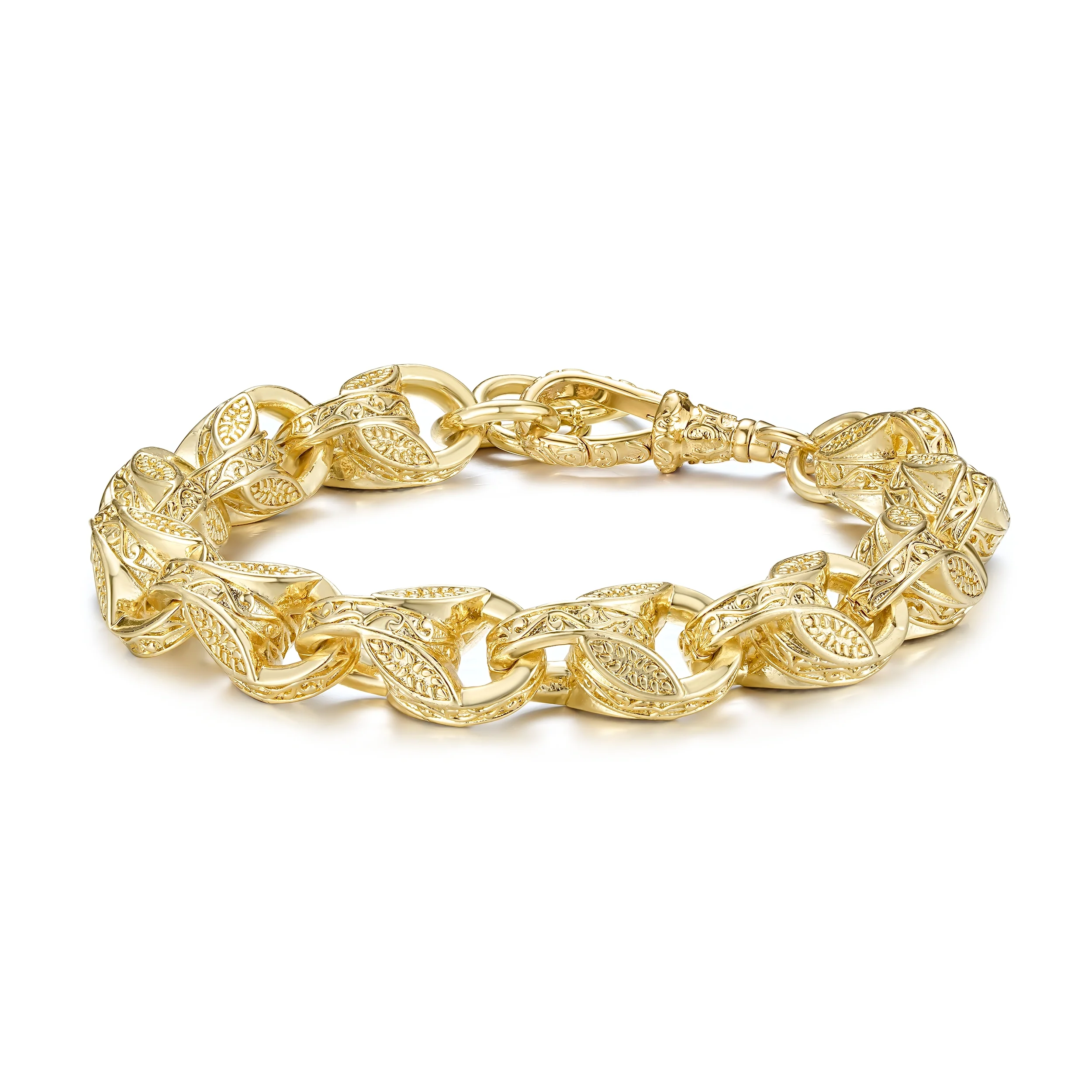 Gold 3D Tulip Bracelet 12mm - Image 4