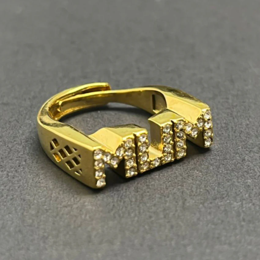 Gold Mum Ring with Stones - Image 6