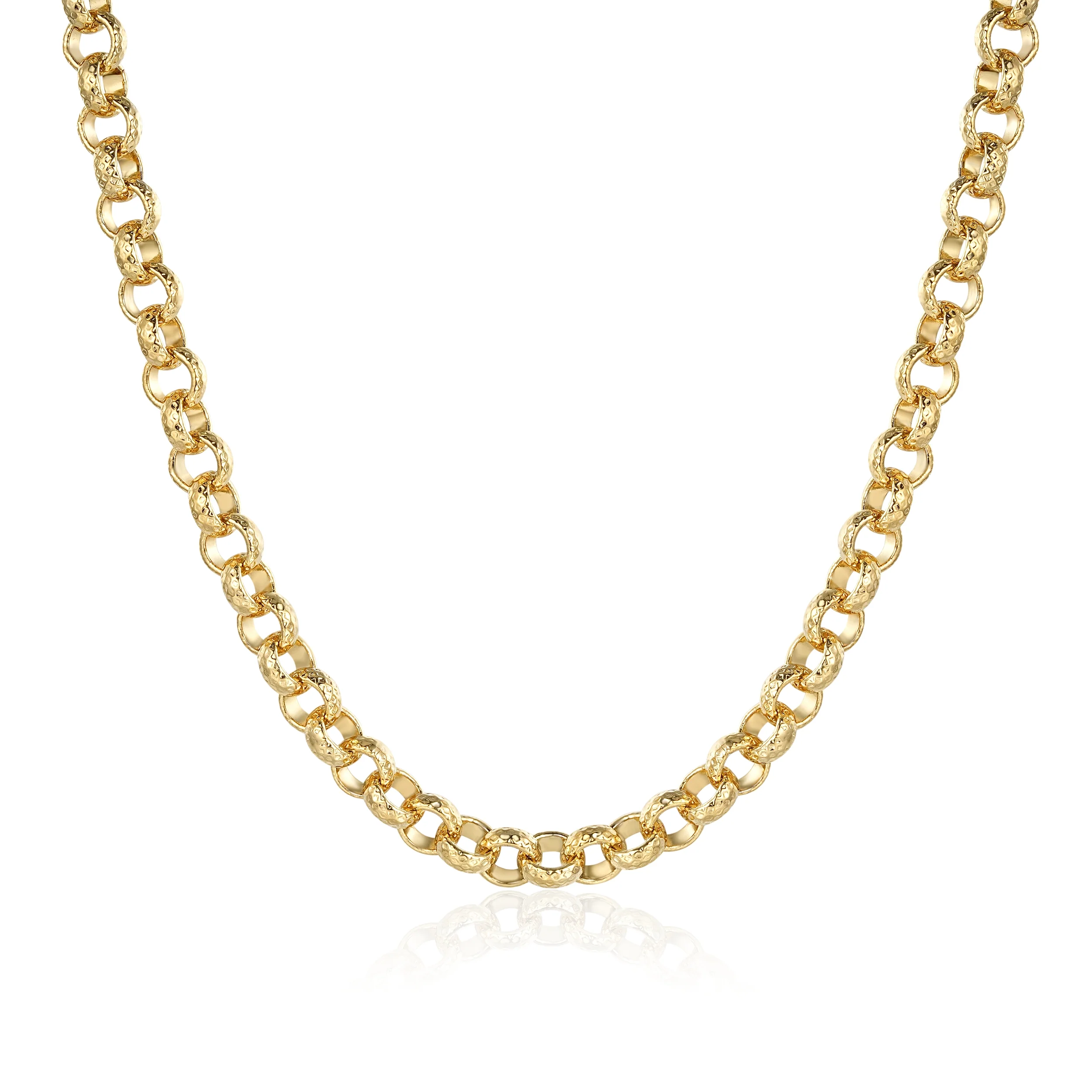 Gold Diamond-Cut Patterned Belcher Chain 8mm - Image 4