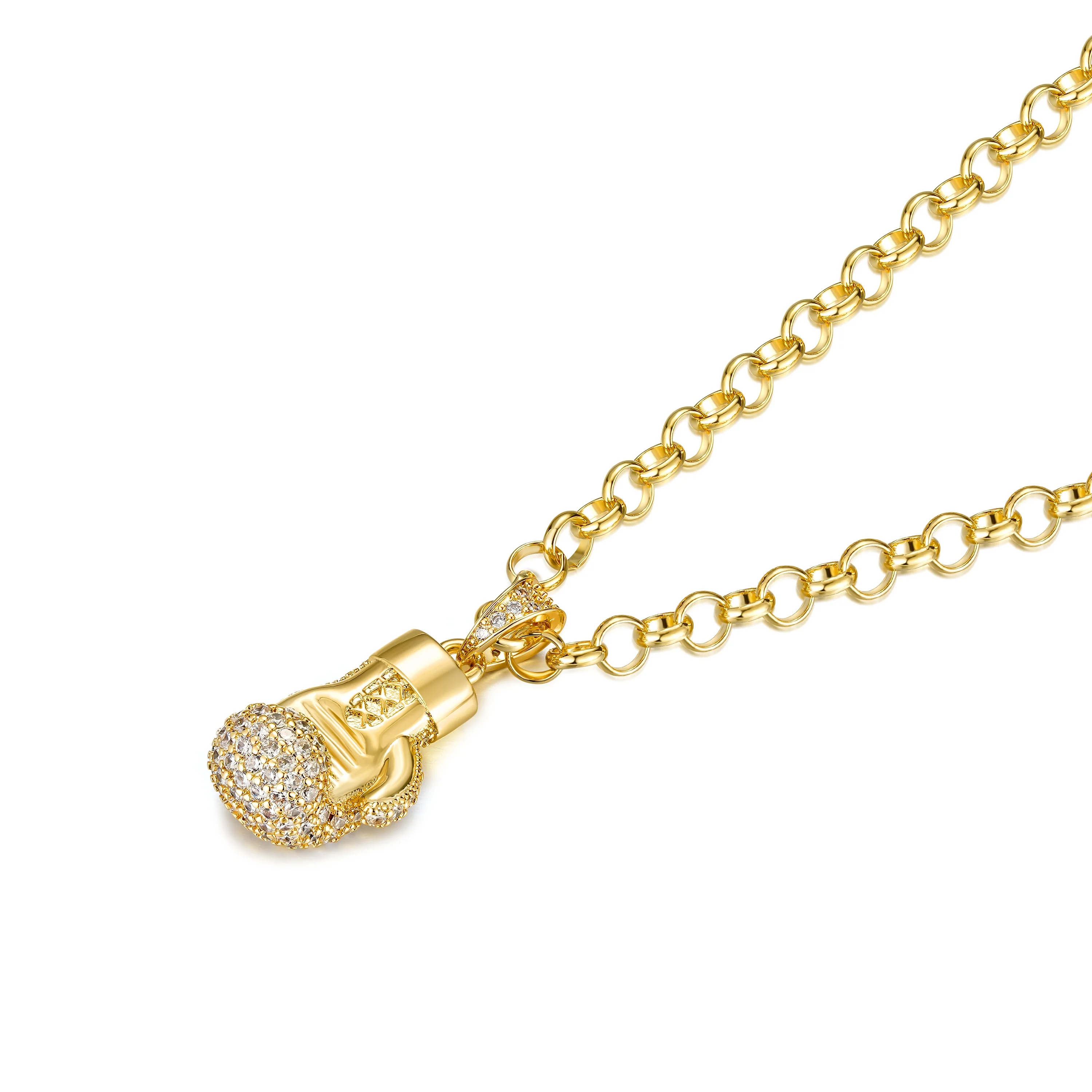 Gold Boxing Glove Pendant Necklace - Image 3