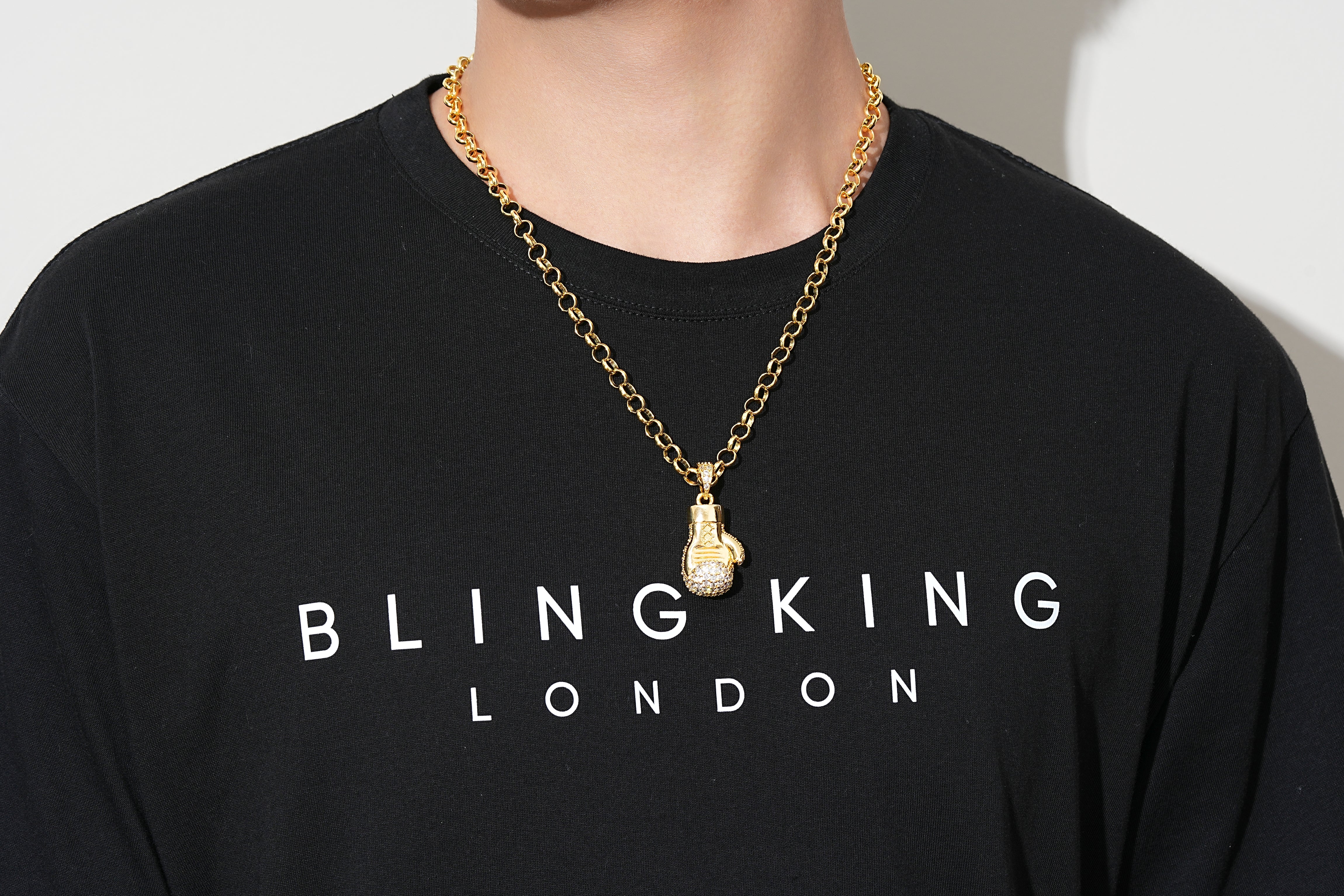 Gold Boxing Glove Pendant Necklace - Image 5