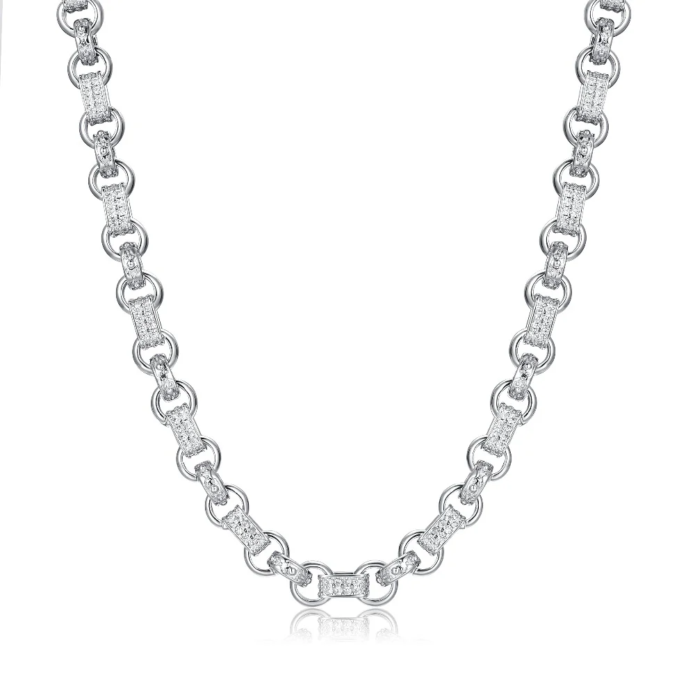 10mm Silver Gypsy Belcher Chain with Albert Clasp 22 Inch - Image 3