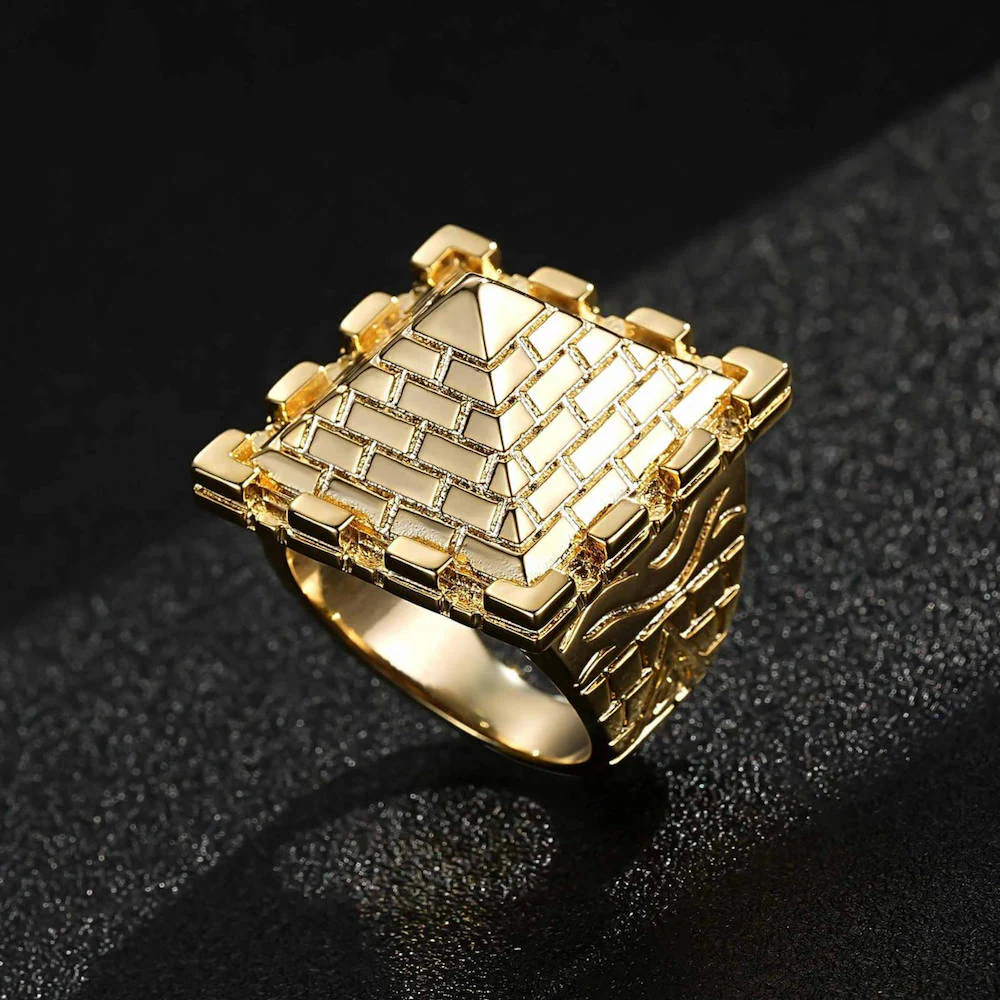Gold Pyramid Castle Ring XXL - Image 3