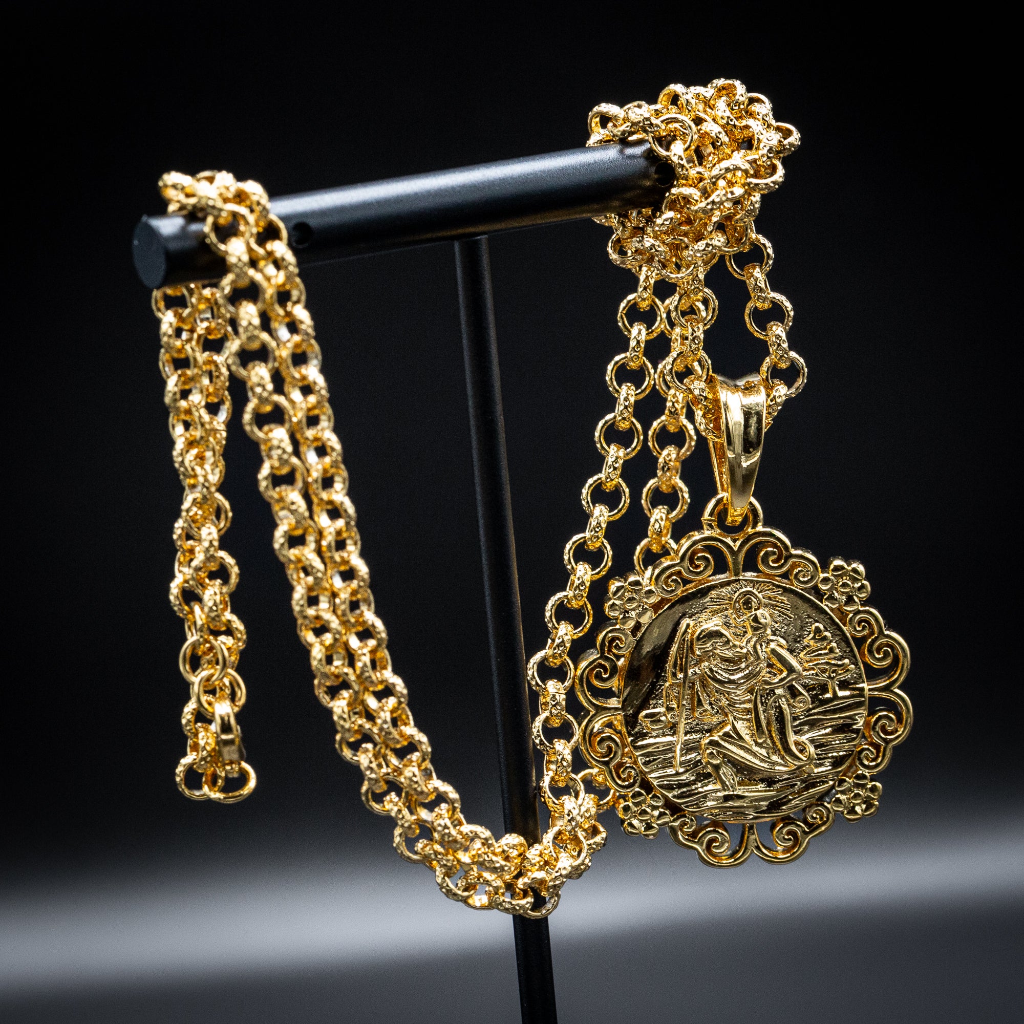 Gold St Christopher Pendant Flower Mount - Image 3