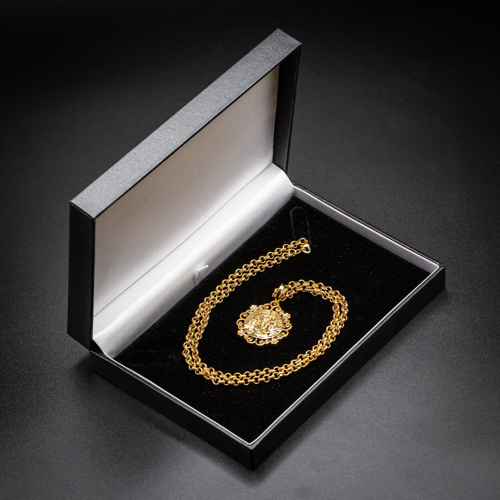 Gold St Christopher Pendant Flower Mount - Image 4