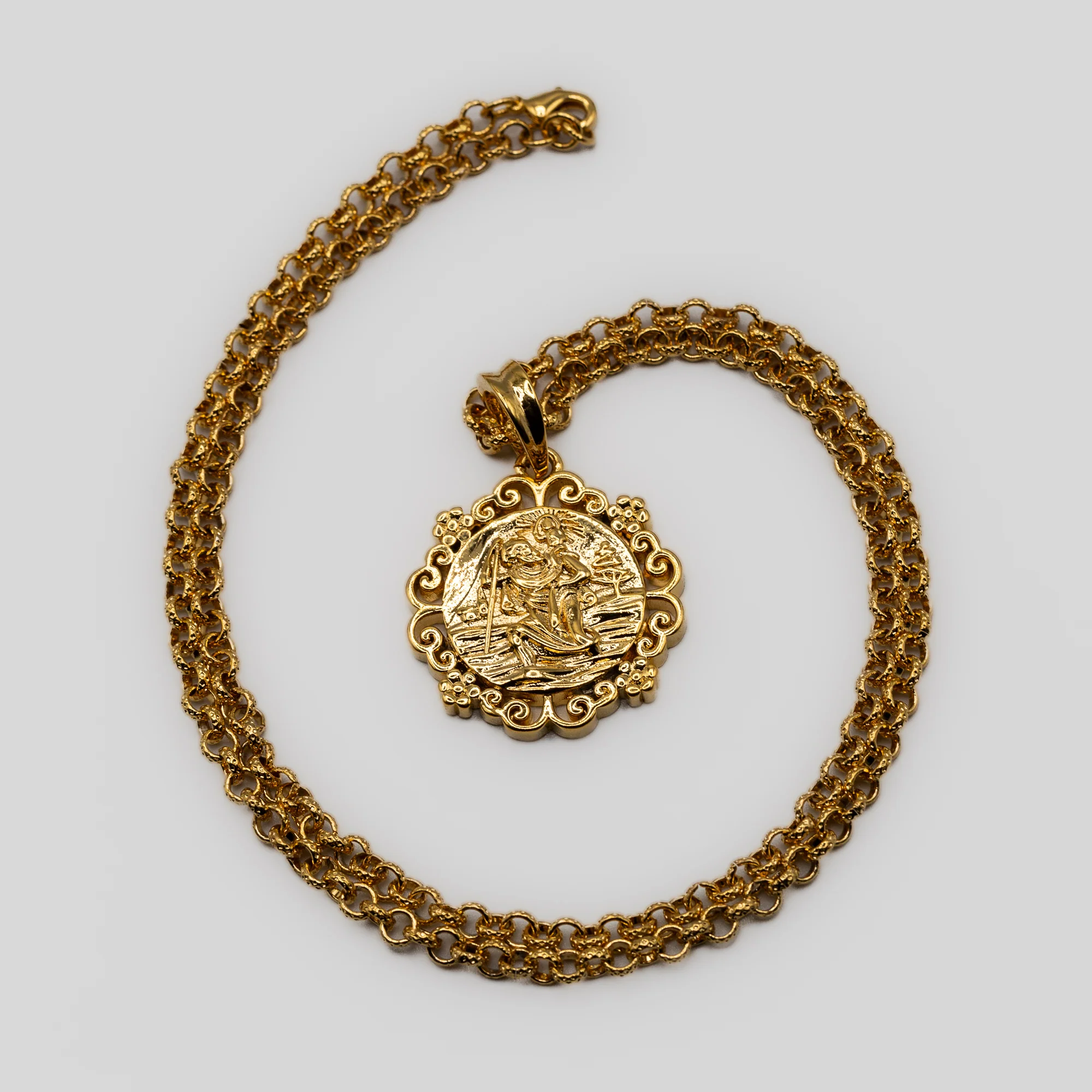 Gold St Christopher Pendant Flower Mount - Image 6